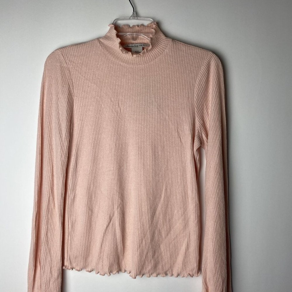 American Rag Long Sleeve Mock Neck Top Size L/XL -Rose Smoke- - Picture 1 of 7